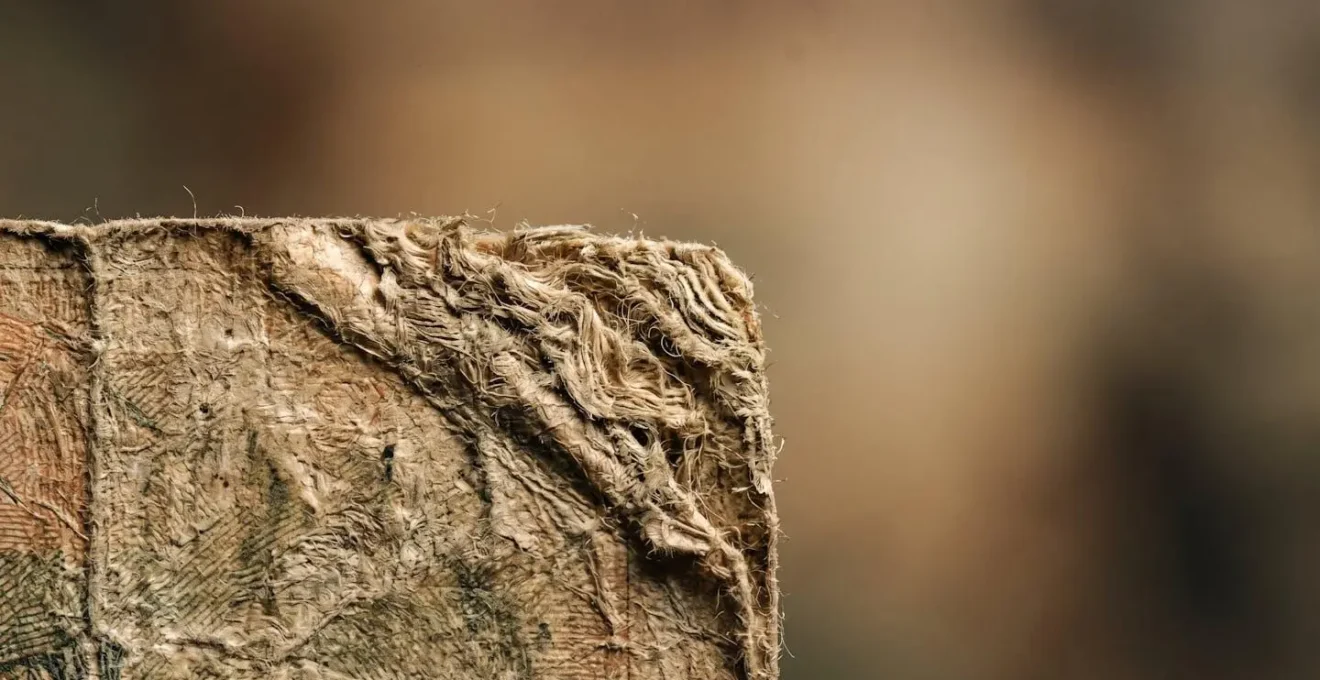 Macro close-up of weathered currency notes showing texture and vulnerability to economic shocks