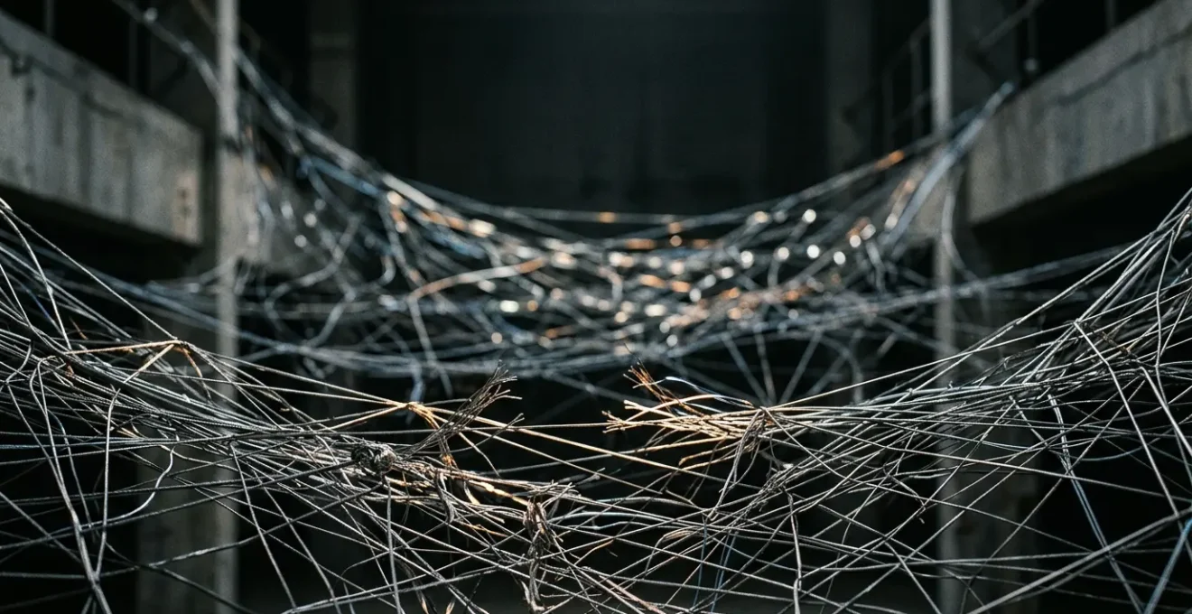 Abstract visualization of global supply chain networks under geopolitical pressure affecting small business operations