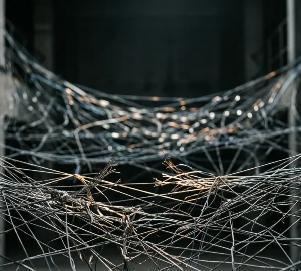 Abstract visualization of global supply chain networks under geopolitical pressure affecting small business operations