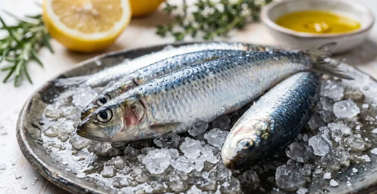 Fresh Mediterranean coastal ingredients rich in omega-3 and anti-inflammatory compounds