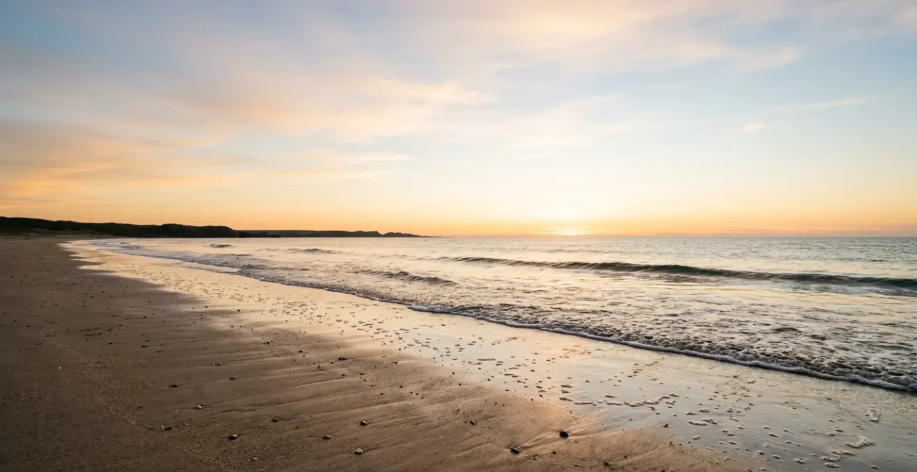 Peaceful coastal scene capturing the therapeutic essence of ocean waves for stress reduction