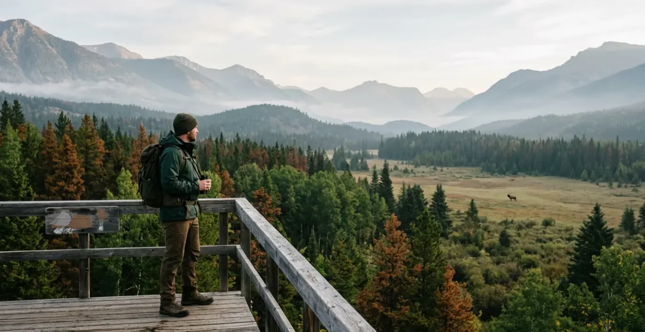 Responsible wildlife observation in a protected nature reserve maintaining ethical distance