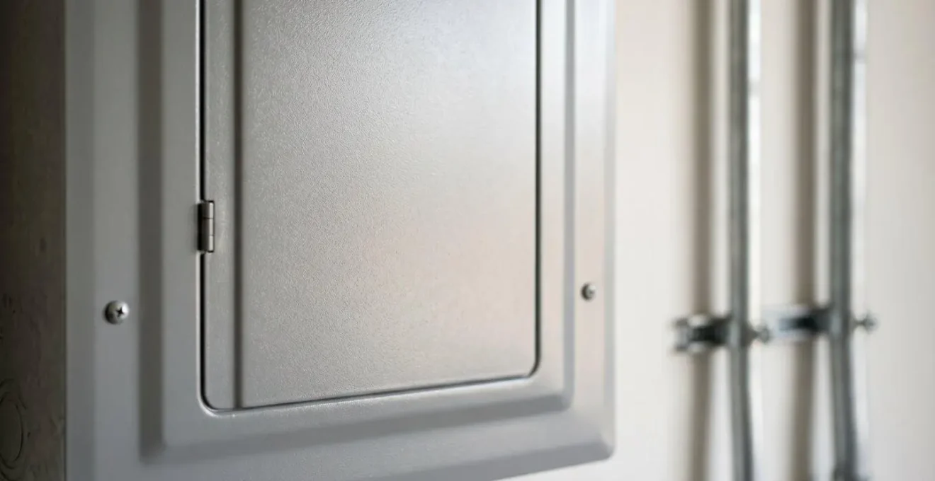 Contemporary residential electrical panel showing high-amperage service upgrade with clean professional installation